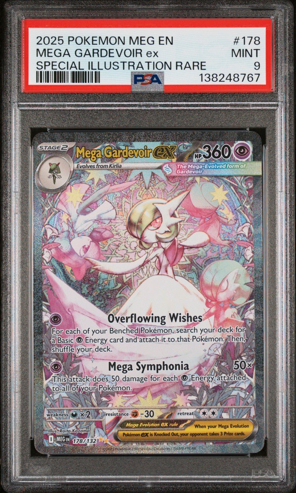 Pokemon Mega Gardevoir EX 178/132 Me01: Evolution Holo PSA 9