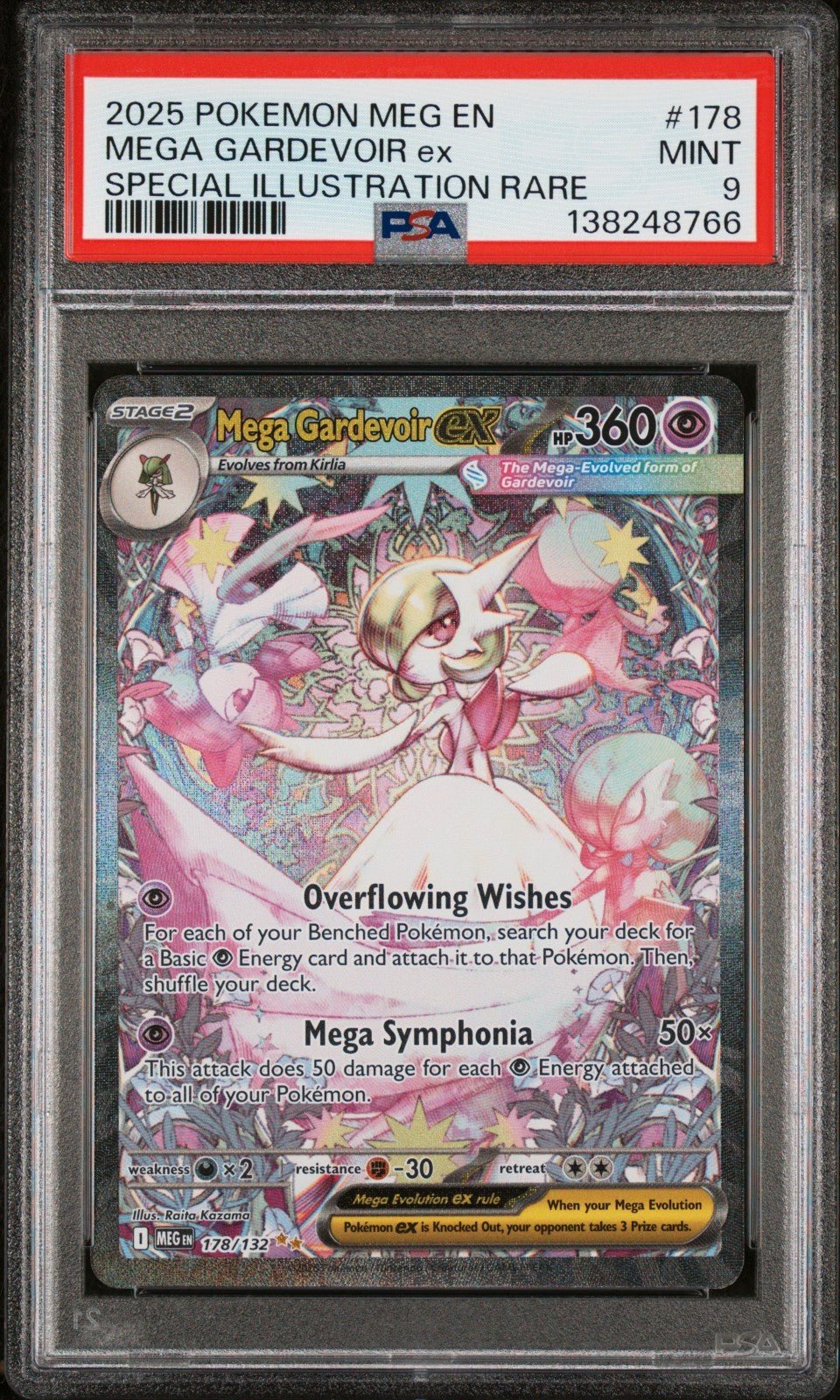 Pokemon Mega Gardevoir EX 178/132 Me01: Evolution Holo PSA 9