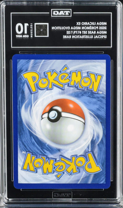 Pokemon Mega Lucario ex 179/132 Me01: Mega Evolution Holo TAG 10