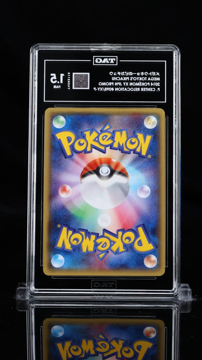 Pokemon Mega Tokyo's Pikachu Mega Charizard Y Japanese Promo 098/XY - P TAG 1.5