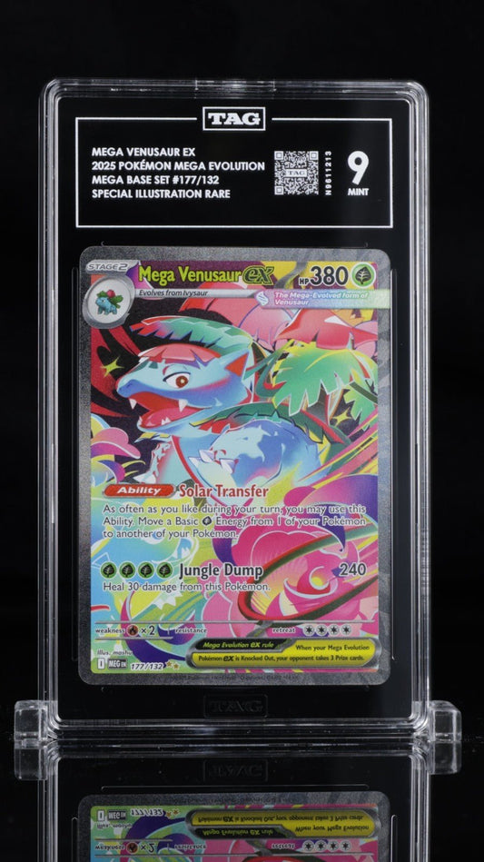 Pokemon Mega Venusaur ex 177/132 Me01: Mega Evolution Holo TAG 9