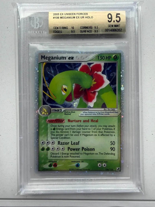 Pokemon Meganium ex EX Unseen Forces Holo Ultra Rare 106 BGS 9.5 PSA