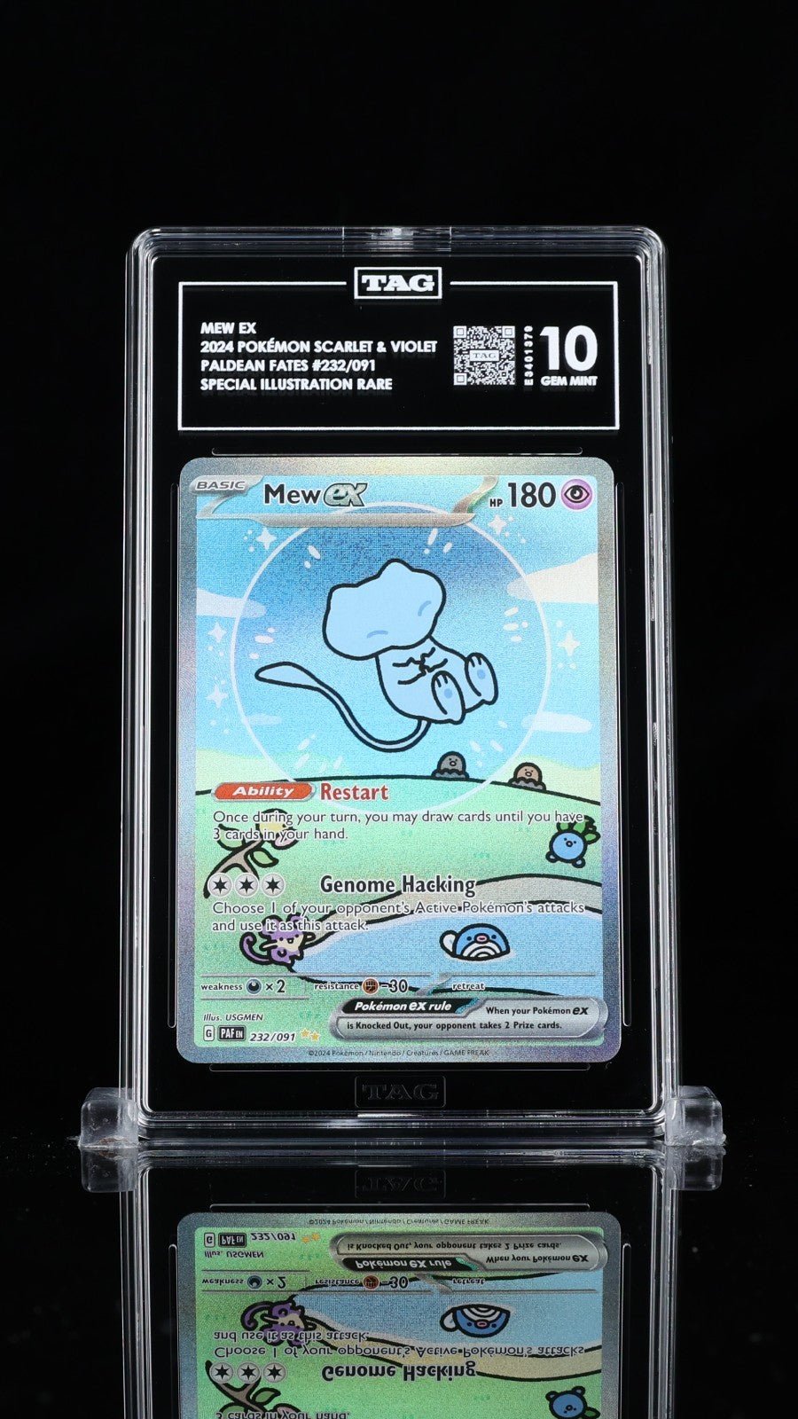 Pokemon Mew ex 232/091 SV: Paldean Fates Holo TAG 10