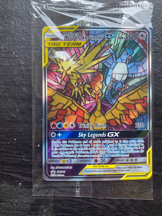 Pokemon Moltres & Zapdos & Articuno GX SM210 Sm Holo SEALED Promo Hidden Fates