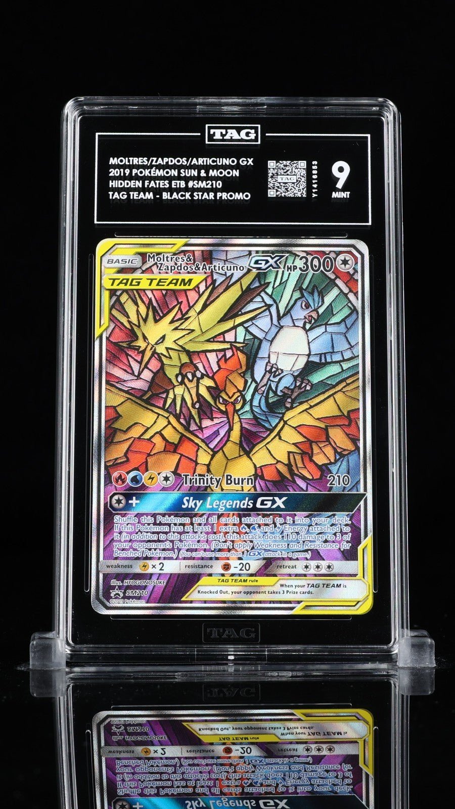 Pokemon MOLTRES & ZAPDOS & ARTICUNO GX SM210 TAG 9