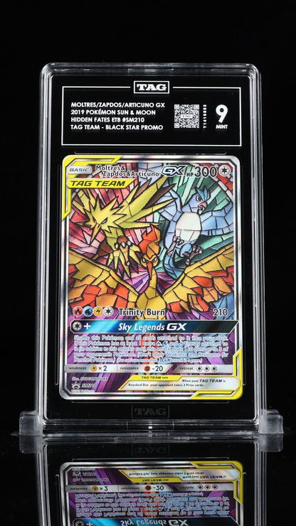 Pokemon MOLTRES & ZAPDOS & ARTICUNO GX SM210 TAG 9