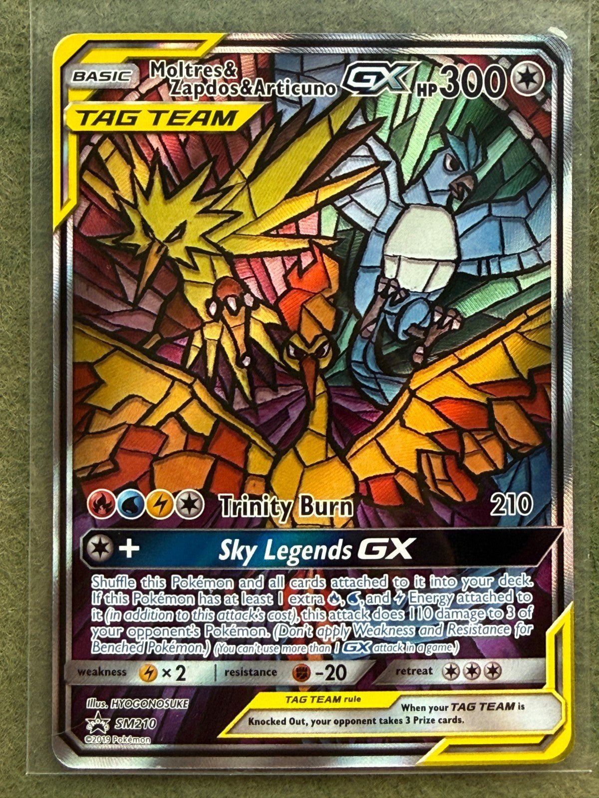 Pokémon Moltres Zapdos Articuno GX TAG TEAM Full Art Holo SM - P Promo SM210 NM