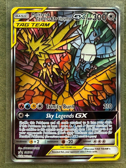 Pokémon Moltres Zapdos Articuno GX TAG TEAM Full Art Holo SM - P Promo SM210 NM