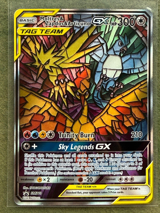 Pokémon Moltres Zapdos Articuno GX TAG TEAM Full Art Holo SM - P Promo SM210 NM