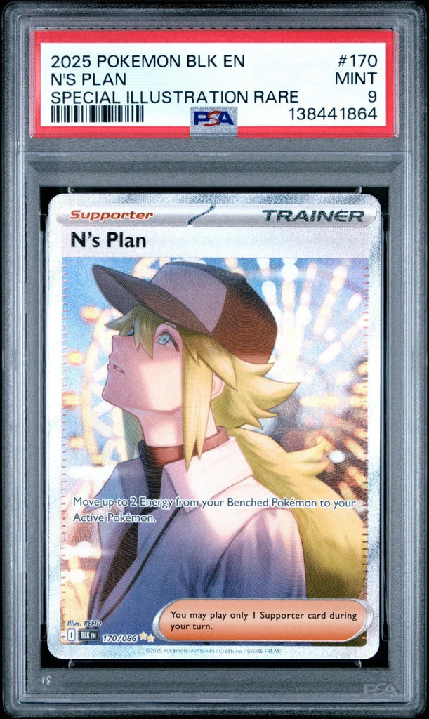 Pokemon N's Plan Black Bolt Holo Card PSA 9 170/086