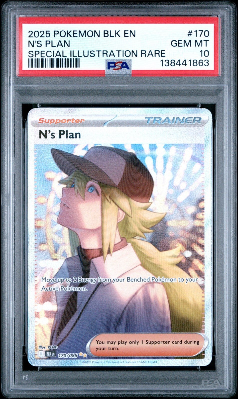 Pokemon N's Plan Black Bolt Holo PSA 10 170/086