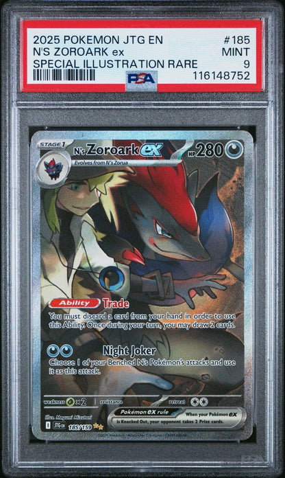 Pokemon N's Zoroark ex 185/159 Sv09: Journey Together Holo PSA 9