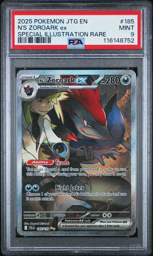Pokemon N's Zoroark ex 185/159 Sv09: Journey Together Holo PSA 9