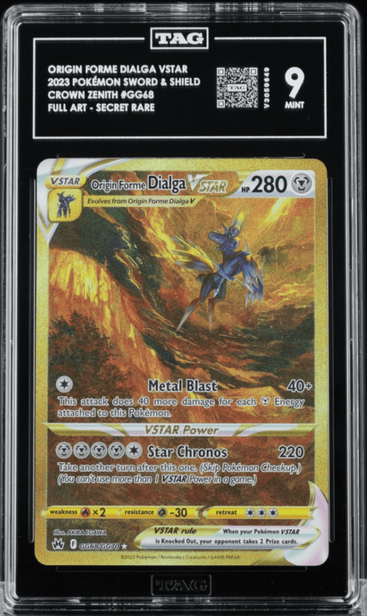 Pokemon Origin Forme Dialga VSTAR (Secret) GG68/GG70 SWSH: Crown Zenith TAG 9