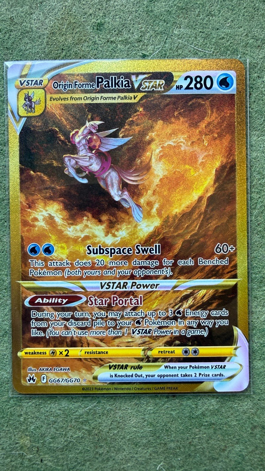 Pokemon Origin Forme Palkia VSTAR GG67/GG70 Crown Zenith: Galarian Gallery NM