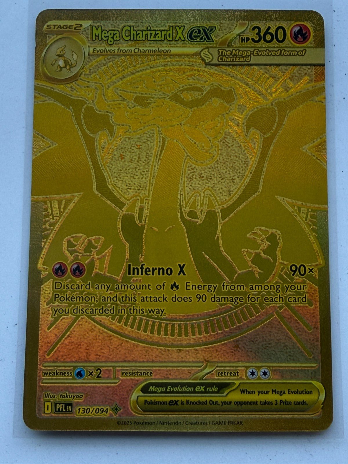 Pokemon Phantasmal Flames Mega Charizard X EX 130/094 Full Art Holo Rare NM