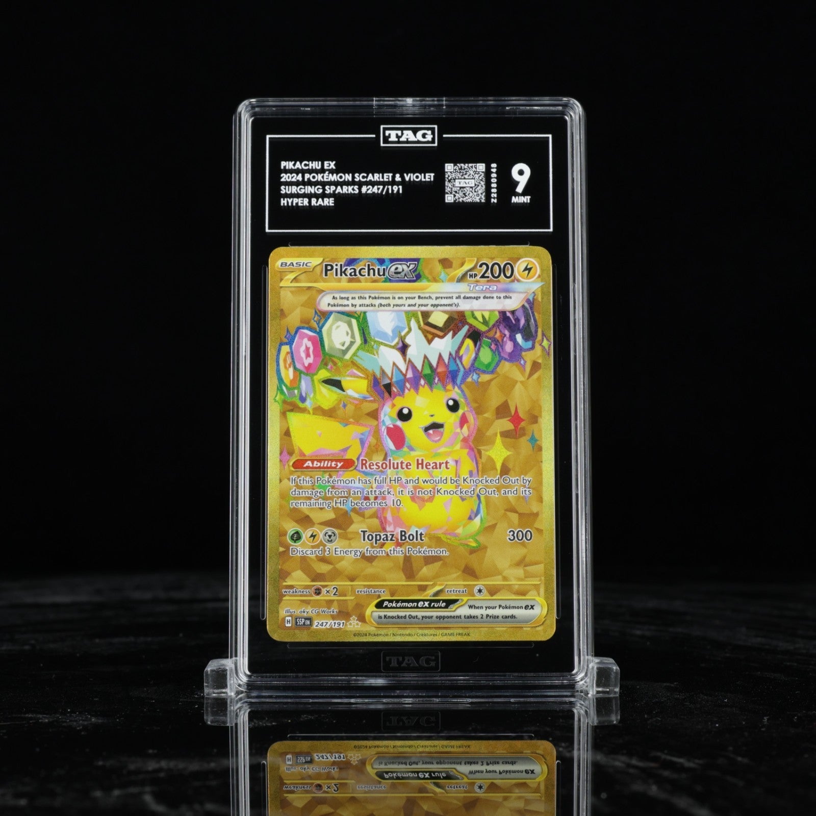 Pokemon Pikachu ex 247/191 Sv08: Surging Sparks Holo TAG 9