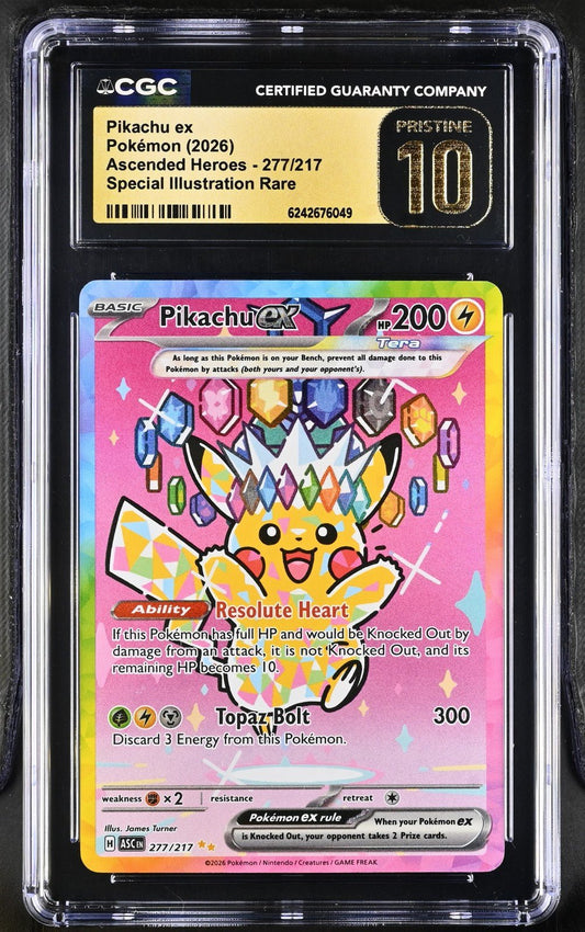 Pokemon Pikachu ex Ascended Heroes SIR #277 CGC Pristine 10 #2