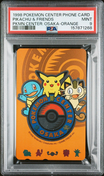Pokemon Pikachu & Friends PM Center Osaka-Orange Phone Card PSA 9