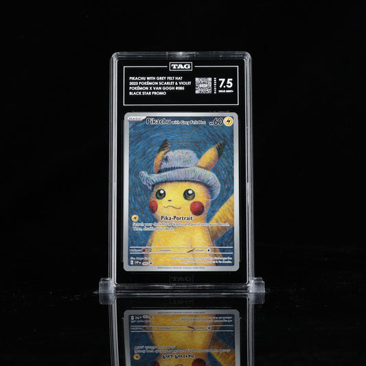 Pokemon Pikachu with Grey Felt Hat 085 Sv: Scarlet & Violet Promo TAG 7.5