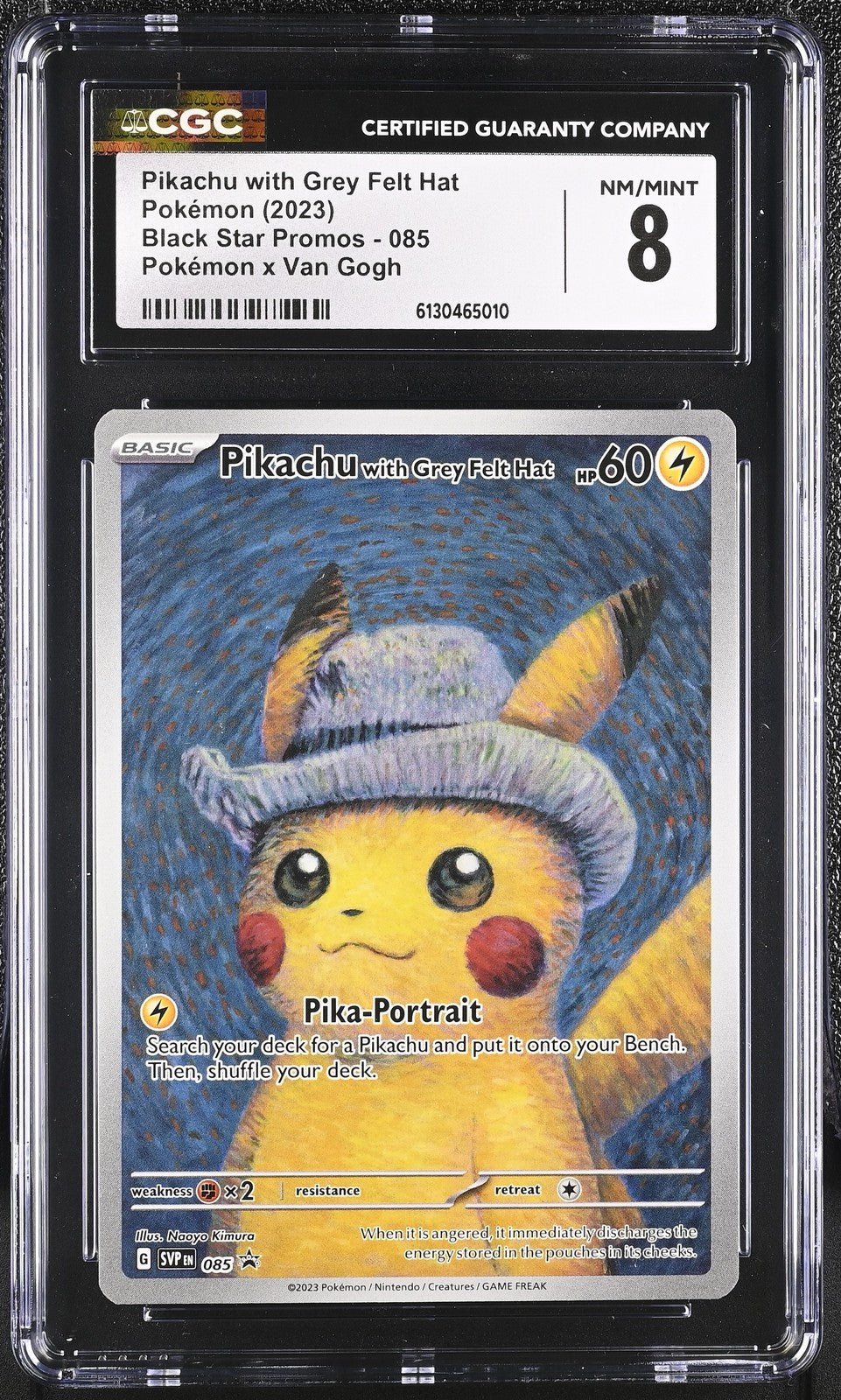 Pokemon Pikachu with Grey Felt Hat POKEMON X VAN GOGH CGC 8