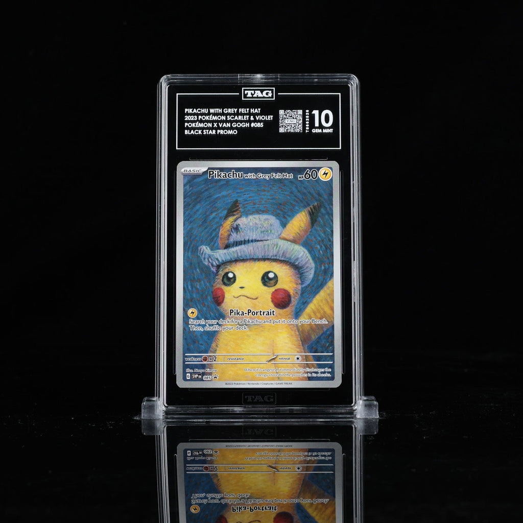 Pokemon Pikachu with Grey Felt Hat Van Gogh Full Art Promo SVP EN 085 TAG 10