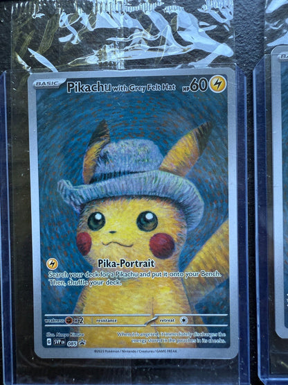 Pokemon Pikachu with Grey Felt Hat Van Gogh Pikachu Promo 085 Sealed