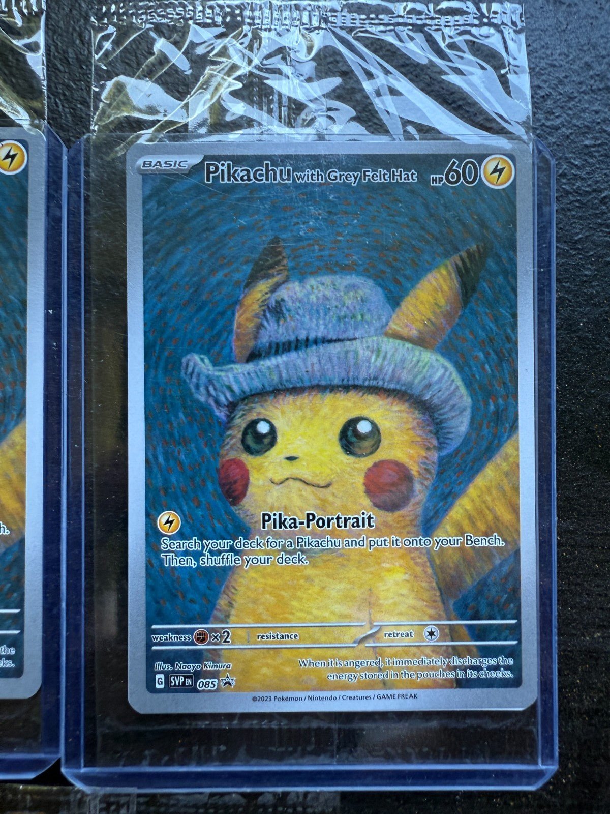 Pokemon Pikachu with Grey Felt Hat Van Gogh Pikachu Promo 085 Sealed