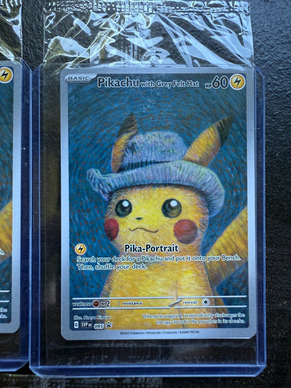 Pokemon Pikachu with Grey Felt Hat Van Gogh Pikachu Promo 085 Sealed