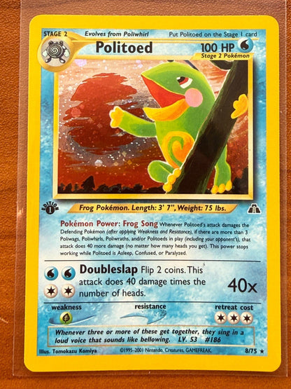 Pokemon Politoed Holo Rare 1st Edition Neo Discovery 8/75 NM