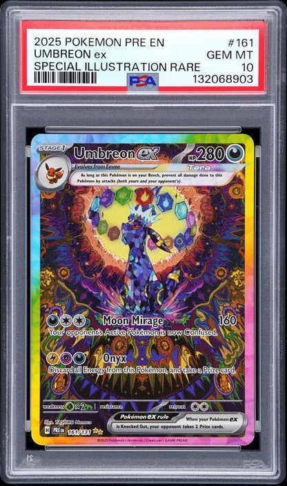 Pokémon Prismatic Evolutions Umbreon EX Sir SAR 161/131 PSA 10