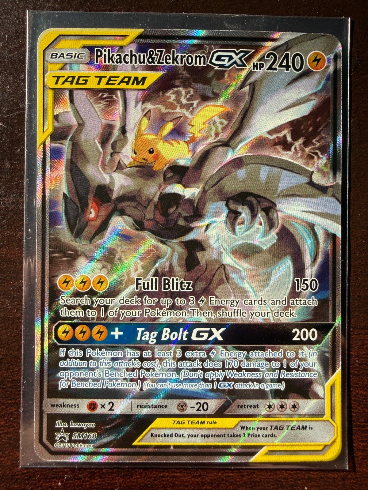 Pokemon Promos Tag Team SM168 Pikachu & Zekrom GX LP