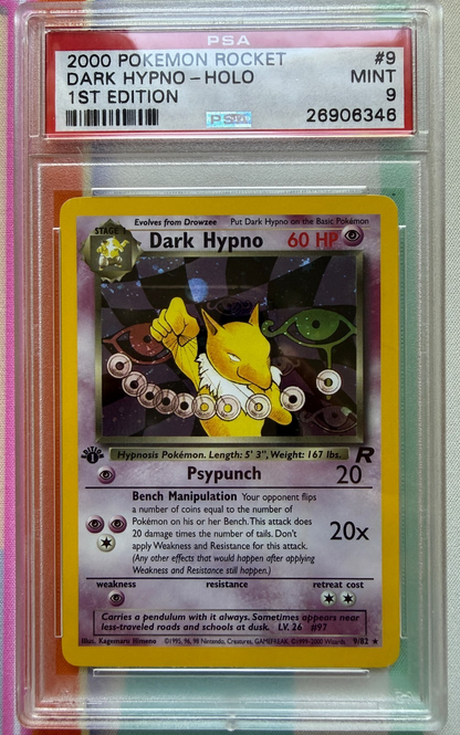 Pokemon PSA 9 1st Edition Team Rocket Holo Dark Hypno 9/82