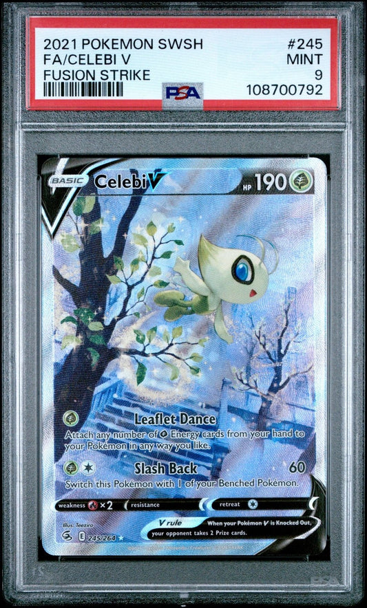 Pokemon PSA 9 Celebi V (Alternate Full Art) 245/264 Swsh08: Fusion Strike Holo