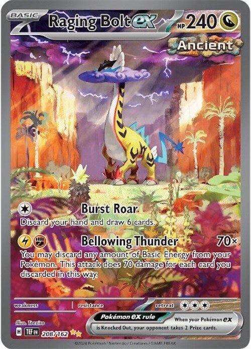 Pokemon Raging Bolt ex 208/162 SV05: Temporal Forces Holo NM