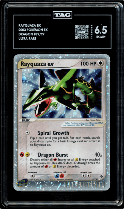 Pokemon Rayquaza EX Dragon Holo 97/97 TAG 6.5