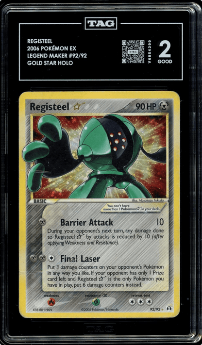 Pokemon Registeel Gold Star Holo 2006 EX Legend Maker 92 TAG 2