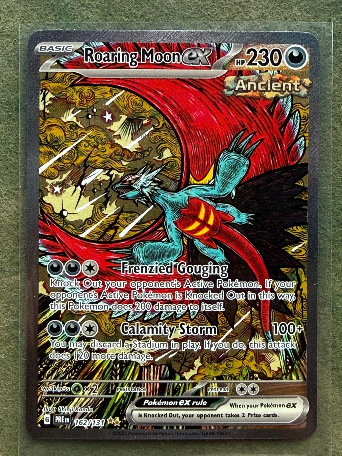 Pokemon Roaring Moon ex 162/131 SIR Paradox Rift Special Illustration Rare NM
