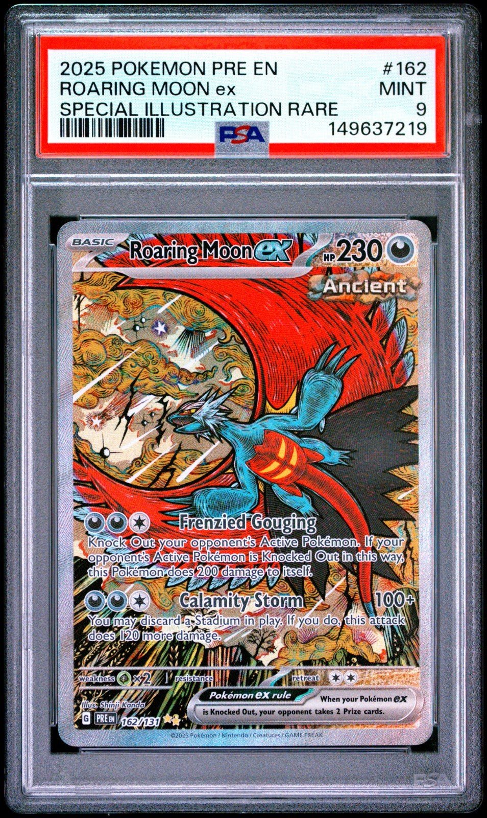 Pokemon Roaring Moon ex 162/131 Sv: Prismatic Evolutions Holo PSA 9