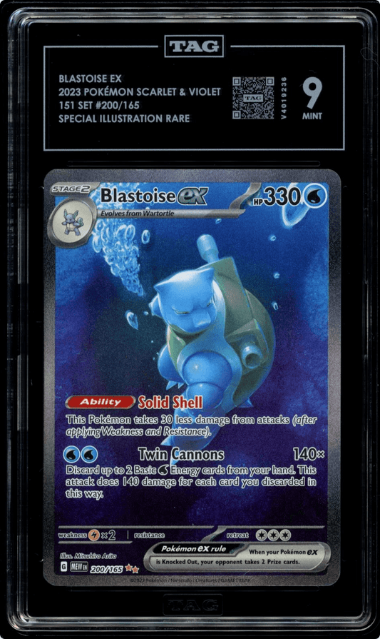 Pokemon Scarlet Violet Blastoise ex 200/165 151 SIR Holo EN TAG 9