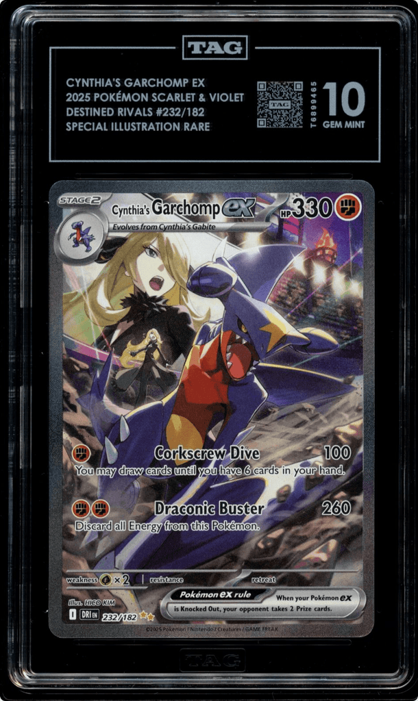 Pokemon SIR Cynthia's Garchomp EX Destined Rivals 232/182 TAG 10