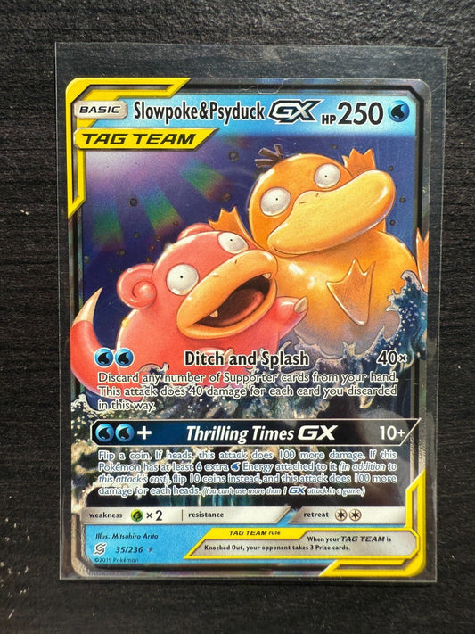 Pokemon Slowpoke & Psyduck GX 35/236 Tag Team Unified Minds Holo NM