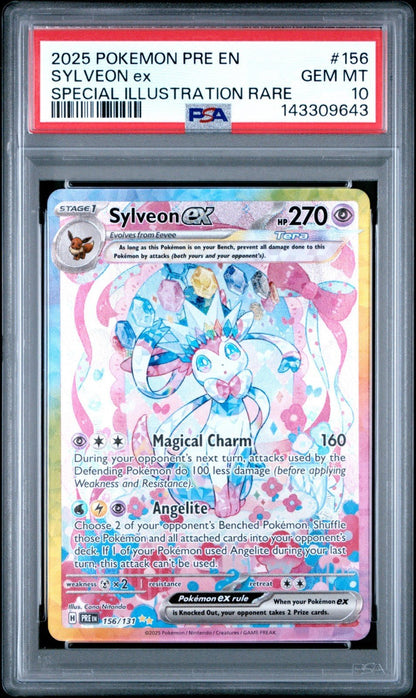 Pokemon Sylveon ex 156/131 Sv: Prismatic Evolutions Holo PSA 10