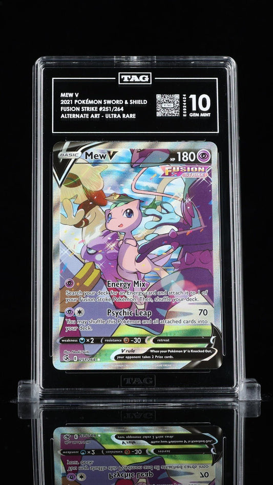 Pokemon TAG 10 Mew V (Alternate Full Art) 251/264 Swsh08: Fusion Strike Holo