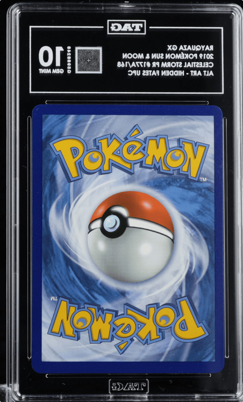 Pokemon TAG 10 Shiny Rayquaza GX 177a/168 Hidden Fates Premium Coll. Promo Card