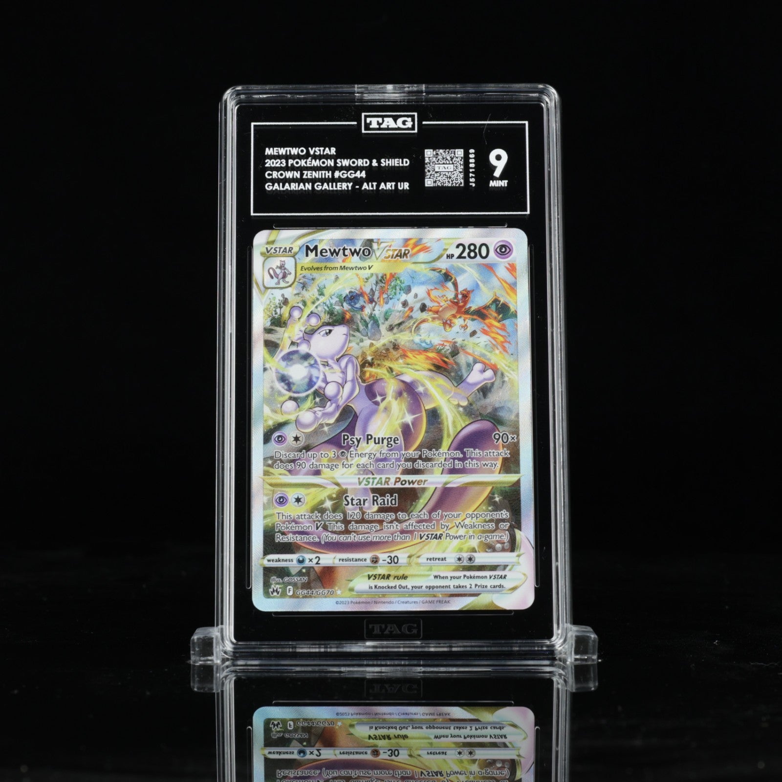 Pokemon TAG 9 Mewtwo VSTAR GG44 2023 Crown Zenith