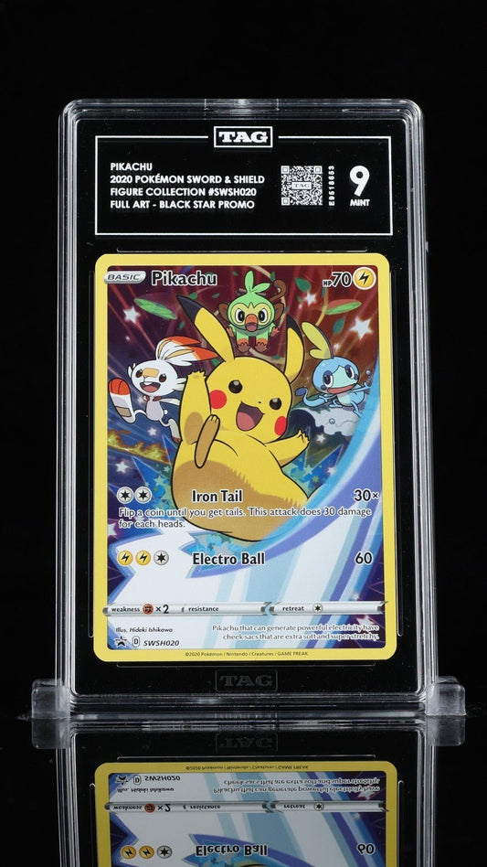 POKEMON TAG 9 PIKACHU SWSH 020 FULL ART BLACK STAR PROMO