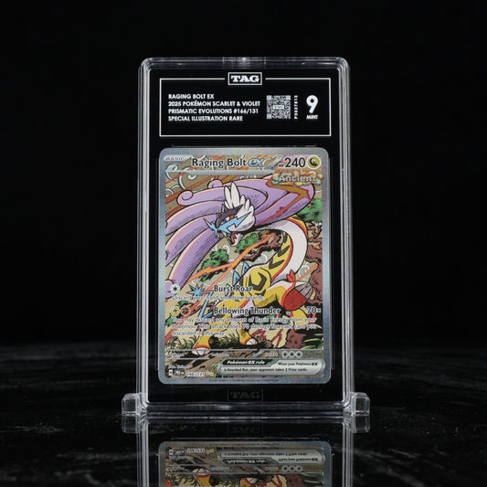 Pokemon Tag 9 Raging Bolt ex 166/131 Prismatic Evolutions ENG Illustration Rare
