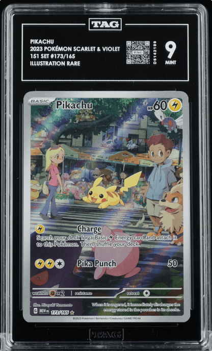 Pokémon TCG 151 Pikachu 173/165 Illustration Rare TAG 9