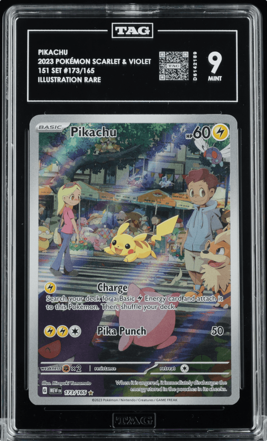 Pokémon TCG 151 Pikachu 173/165 Illustration Rare TAG 9